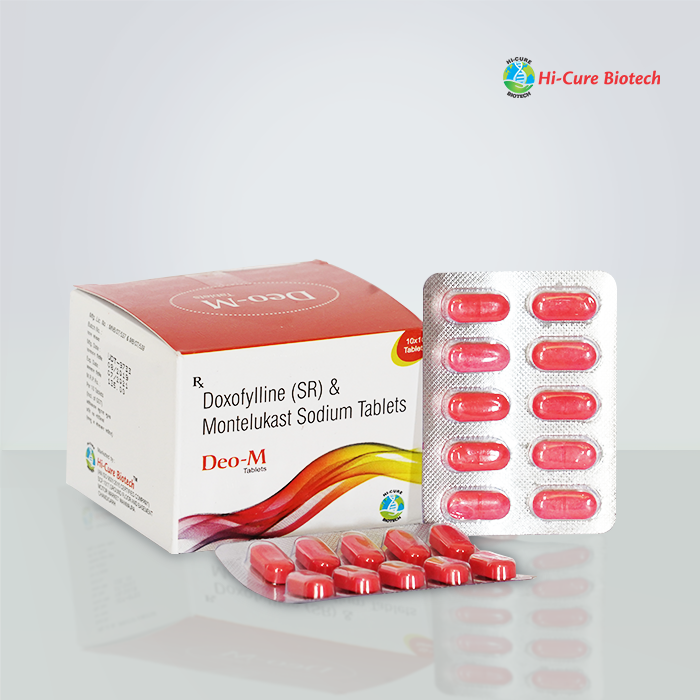 Product Name: DEO M, Compositions of DEO M are DOXOFYLLINE 400 MG + MONTELUKAST 10 MG - Reomax Care