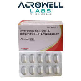Product Name: Acropan DSR, Compositions of Acropan DSR are Pantaprazole Sodium (EC) and Domperidone (SR) Capsules IP - Acrowell Labs Private Limited