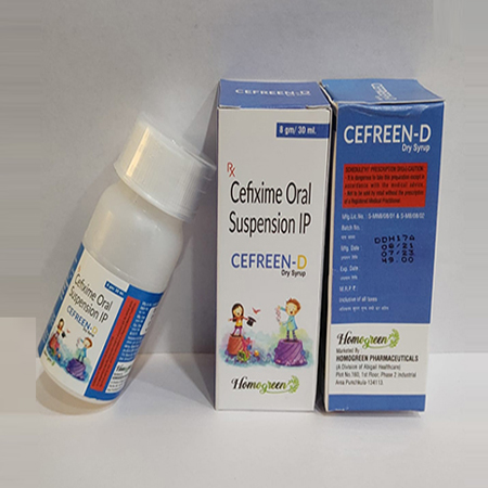 Product Name: Cefreen D, Compositions of Cefreen D are Cefixime Oral Suspension IP - Abigail Healthcare