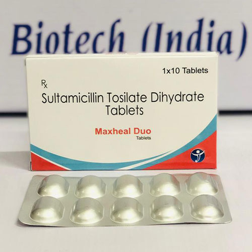 Product Name: MAXHEAL DUO, Compositions of MAXHEAL DUO are SULTAMICILLIN TOSILATE DIHYDRATE - Janus Biotech