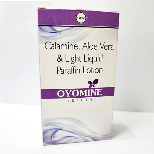 Product Name: Oyomine, Compositions of Oyomine are Calamine, Aloe Vera & Light Liquid Paraffin Lotion - Bkyula Biotech