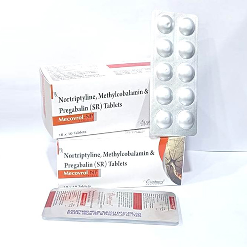 Product Name: Mecovrol NP, Compositions of Mecovrol NP are Nortriptyline,Methylcobalmin and Pregabalin (SR) Tablets - Euphony Healthcare