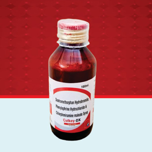 Product Name: Cufkey DX, Compositions of Cufkey DX are Dextromethorpan Hydrobromide Phenylphrine Hydrochloric & Chlorpheniramine maleate Syrup - Healthkey Life Science Private Limited