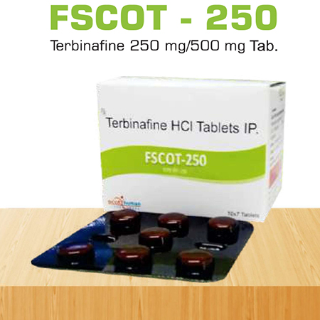 Product Name: Fscot 250, Compositions of Fscot 250 are Terbutaline Hydrochloride Tablets IP 250 mg - Scothuman Lifesciences