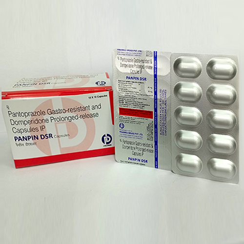 Product Name: Panpin DSR, Compositions of Panpin DSR are Pantoprazole Gastro-resistant and Domperidone Prolonged release Capsuled IP - Pinamed Drugs Private Limited