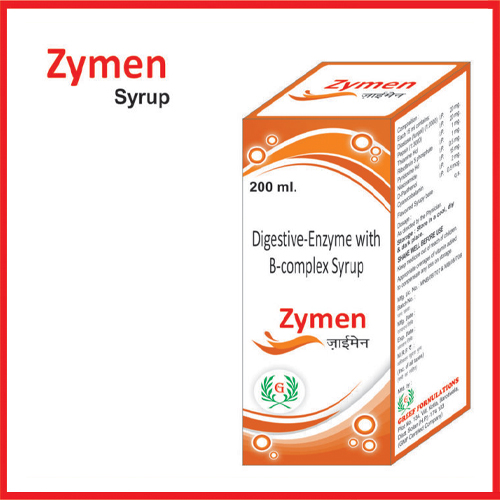 Product Name: Zymen, Compositions of are Digestive-Enzyme with B-complex Syrup - Greef Formulations