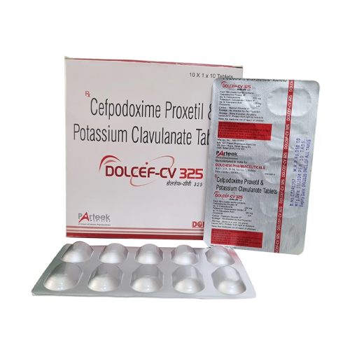 Product Name: DOLCEF CV  325, Compositions of DOLCEF CV  325 are R Cefpodoxime Proxetil & Potassium Clavulanate Tablets - Dolchem Pharmaceuticals Private Limited