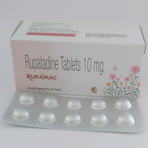 Product Name: Rupamac, Compositions of Rupamac are Rupatadine Tablets 10 mg - Macro Labs Pvt Ltd