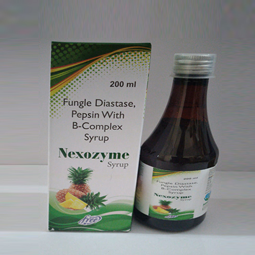 Product Name: Nexozyme, Compositions of Nexozyme are Fungal Diastate, Pepsin with B-Complex Syrup - Aman Healthcare