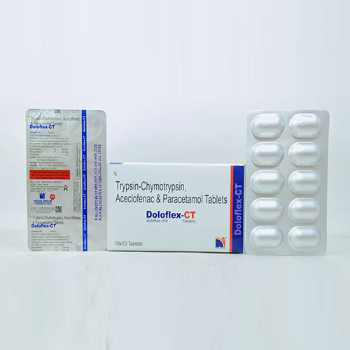 Product Name: Doloflex CT, Compositions of Doloflex CT are Trypsin-Chymotrypsin,Aceclofenac & Paracetamol Tablets - Nova Indus Pharmaceuticals