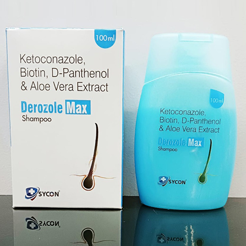 Product Name: Derozole Max, Compositions of Derozole Max are Ketoconazole,Biotine,D-Panthenol & Aloe Vera Extract - Sycon Healthcare Private Limited