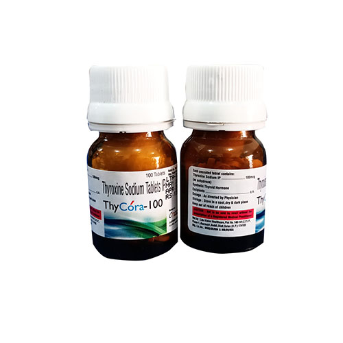 Product Name: Thycora 100, Compositions of Thycora 100 are Thyroxine Sodium Tablets IP - Arlak Biotech