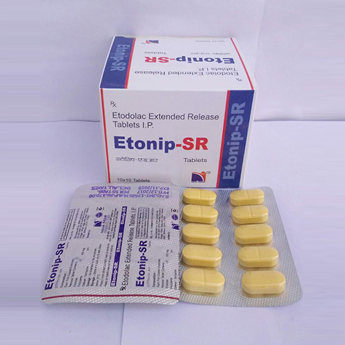 Product Name: Etonip SR, Compositions of Etonip SR are Etodolac Extended Release Tablets IP - Nova Indus Pharmaceuticals