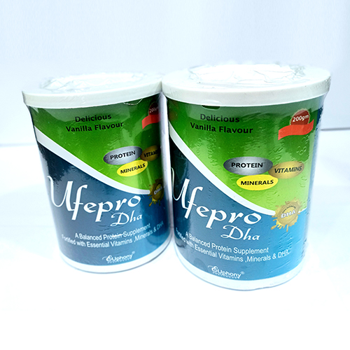 Product Name: Ufepro Dha, Compositions of Ufepro Dha are A Balanced Protein Supplement with essential vitamins and minerals - Euphony Healthcare