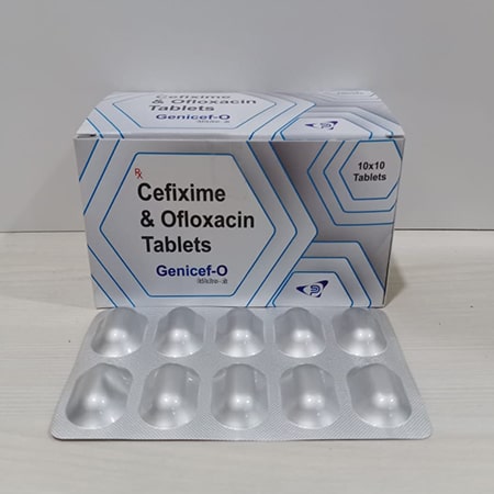 Product Name: Genicef O, Compositions of Genicef O are Cefixime & Ofloxacin Tablets - Soinsvie Pharmacia Pvt. Ltd