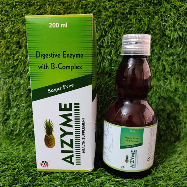 Product Name: Aizyme, Compositions of Aizyme are Digestive Enzymes with B- Complex Syrup - Anista Healthcare
