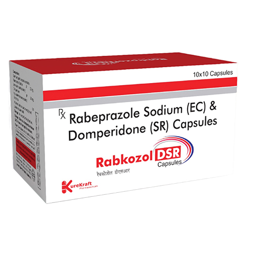 Product Name: RabkozolDSR, Compositions of RabkozolDSR are Rx Rabeprazole Sodium (EC) & Domperidone (SR) Capsules - KureKraft Pharmaceuticals