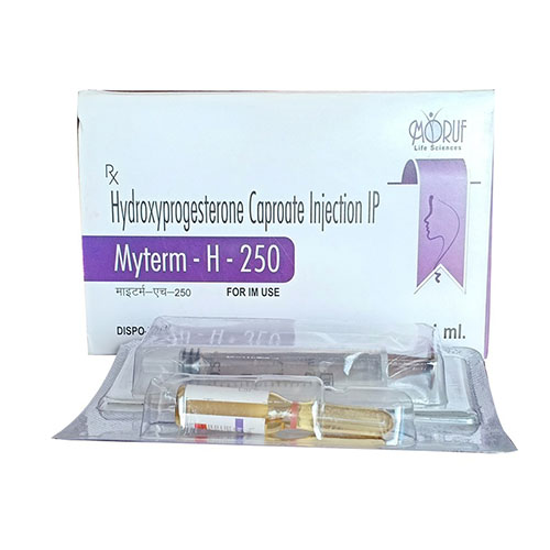 Product Name: Myterm H 250, Compositions of are Hydroxyprogesterone Caproate Injection IP - Arlak Biotech