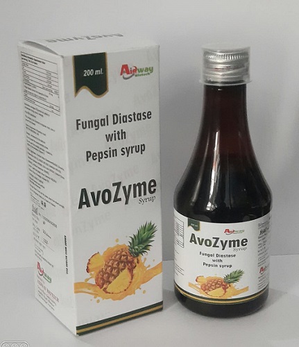 Product Name: Avozyme, Compositions of Avozyme are Fungal Diastase with Pepsin Syrup - Aidway Biotech