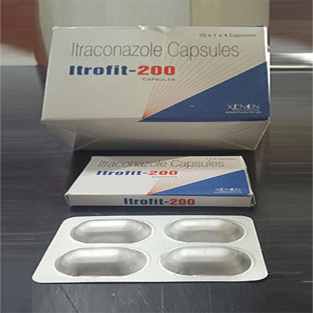 Product Name: Itrofit 200, Compositions of Itrofit 200 are Itraconazole Capsules - Xenon Pharma Pvt. Ltd