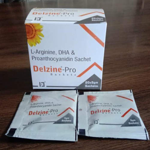 Product Name: Delzine Pro, Compositions of Delzine Pro are L-arginine,Proanthocyanidin Sachet - Jonathan Formulations