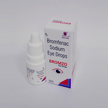 Product Name: Bromzo, Compositions of Bromzo are Bromfenac Sodium Eye Drops - Ronish Bioceuticals