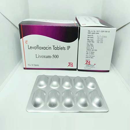 Product Name: Livoxum 500, Compositions of Livoxum 500 are Livofloxacin Tablets IP - Zumax Biocare