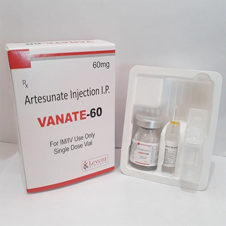 Product Name: Vanate 60, Compositions of are Artesunate Injection IP - Levent Biotech Pvt. Ltd