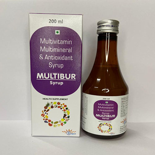 Product Name: Multibur, Compositions of Multibur are Multivitamin Multimineral & Antioxident Syrup - Burgeon Health Series Pvt Ltd