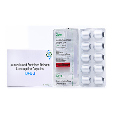 Product Name: Ilanol Ls, Compositions of Ilanol Ls are Illaprazole And Susptained Release Levosulpiride Capsules - Cista Medicorp