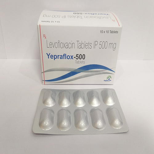 Product Name: YEPRAFLOX 500, Compositions of YEPRAFLOX 500 are Levofloxacin Tablet I.P. 500 mg - Healthtree Pharma (India) Private Limited