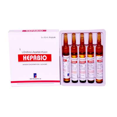 Product Name: HEPABIO, Compositions of HEPABIO are L-Ornithine L-Aspartate - ISKON REMEDIES