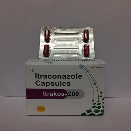 Product Name: ITRAKOS 200, Compositions of ITRAKOS 200 are Itraconazole Capsules - Apikos Pharma