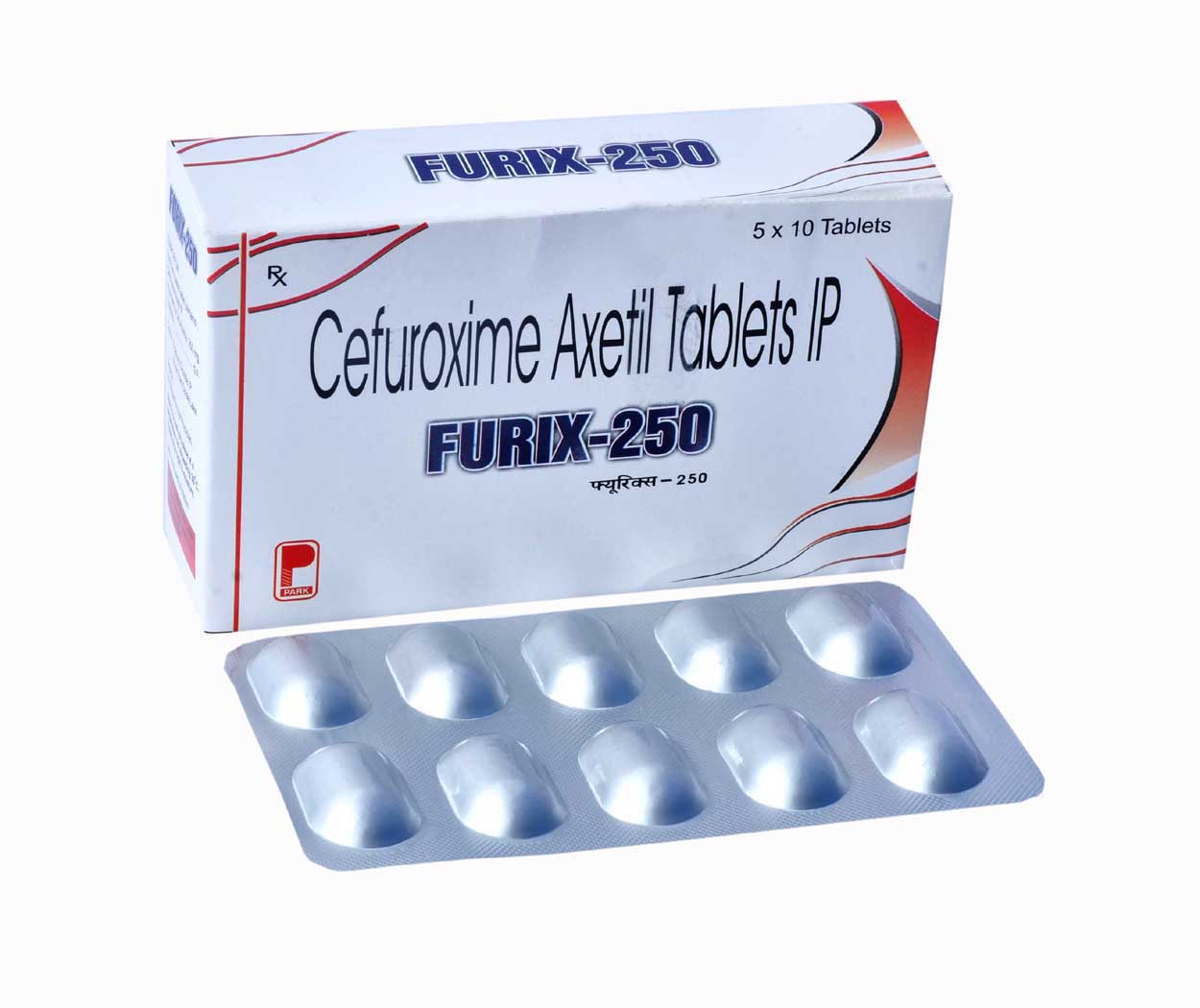 Product Name: Furix 250, Compositions of Furix 250 are Cefuroxime Axetil Tablets IP - Park Pharmaceuticals