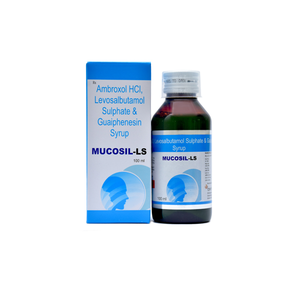 Product Name: MUCOSIL LS, Compositions of MUCOSIL LS are Ambroxol HCL 30 mg, Levosalbutamol Sulphate 1mg & Guaiphensin 50 mg. - Fawn Incorporation