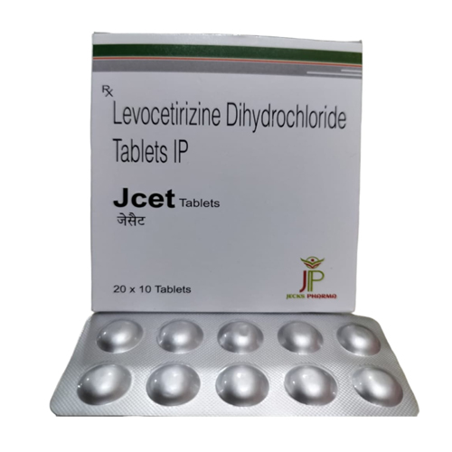 Product Name: Jcet, Compositions of Jcet are Levocetirizine Dihydrochloride Tablets IP - Jecks Pharma
