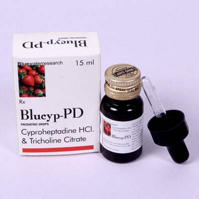 Product Name: Blucyp pd, Compositions of Blucyp pd are Cyproheptadine HCL & Tricholine Citrate - Bluewaterresearch