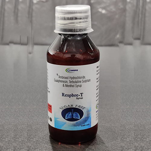 Product Name: Respbre T, Compositions of Respbre T are Ambroxol Hydrochloride, Guaiphenesin, Terbutaline Sulphate & Menthol Syrup - Timbre Healthcare