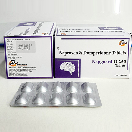 Product Name: Napguard D 250, Compositions of Naproxen & Domperidone Tablets are Naproxen & Domperidone Tablets - Cardimind Pharmaceuticals