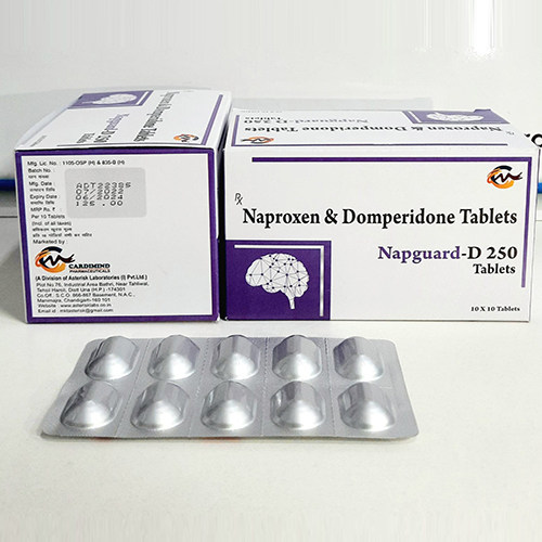 Product Name: Napguard D 250, Compositions of Napguard D 250 are Naproxen & Domperidone Tablets - Cardimind Pharmaceuticals