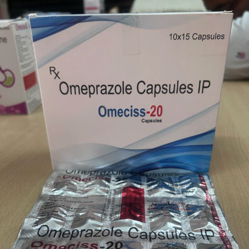 Product Name: Omeciss 20, Compositions of Omeciss 20 are Omeprazole  Capsules IP - Medicure LifeSciences