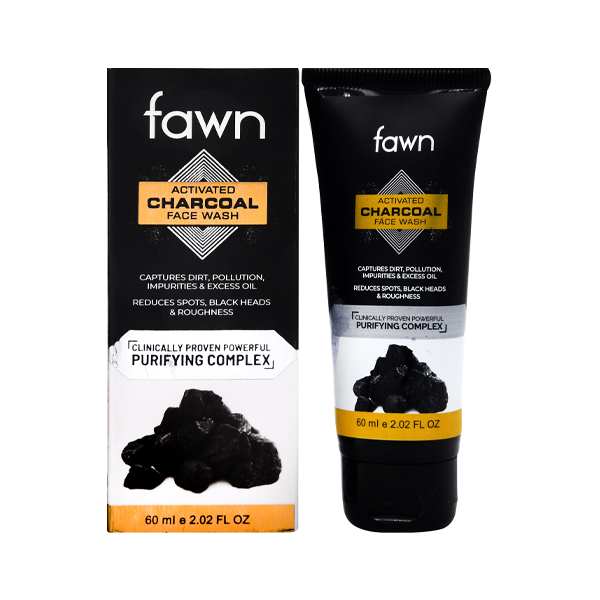 Product Name: Fawn Charcoal Face Wash, Compositions of Fawn Charcoal Face Wash are DM Water + Sodium Lauryl Ether Sulphate, Cocomonoethanolamide + Cocoamidopropyl Betain + Acrylate copolymer + Triethanol Amine + Charcoal Powder + Hydrovance + DMDM Hydantoin + Scrub Gits + Glycerin + Methylchloro Isothiazoli - Fawn Incorporation