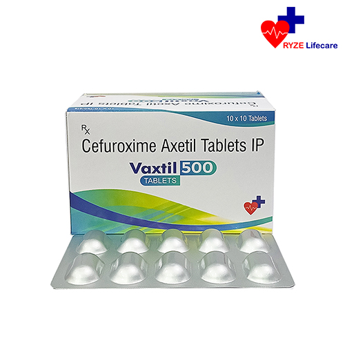 Product Name: VAXTIL 500, Compositions of VAXTIL 500 are Cefuroxime Axetil Tablets  IP - Ryze Lifecare