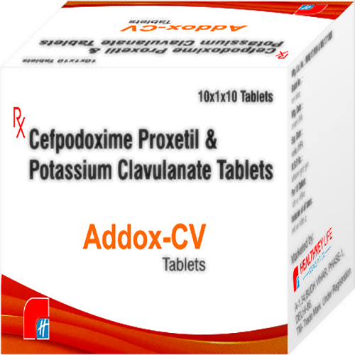 Product Name: ADDOX CV, Compositions of ADDOX CV are Cefpodoxime Proxetil & Potassium Clavulanate Tablets - Healthkey Life Science Private Limited