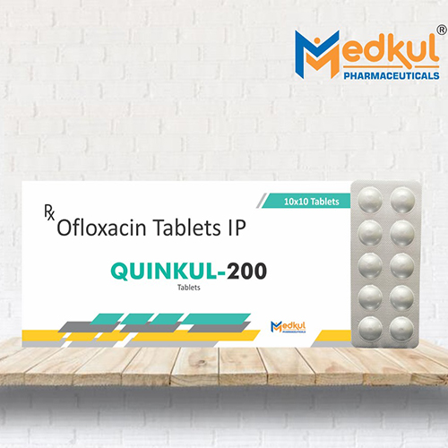 Product Name: Quinkul 200, Compositions of Quinkul 200 are Ofloxacin Tablets IP - Medkul Pharmaceuticals