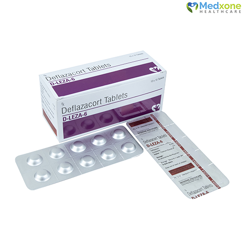 Product Name: D LEZA 6, Compositions of D LEZA 6 are Deflazacort Tablets - Medxone Healthcare