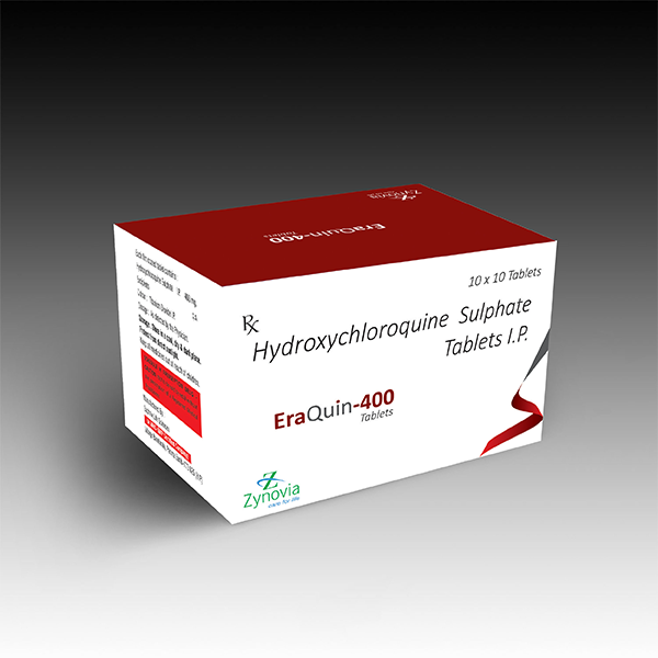 Product Name: EraQuin 400, Compositions of EraQuin 400 are Hydroxychloroquine Sulphate Tablets I.P - Zynovia Lifecare