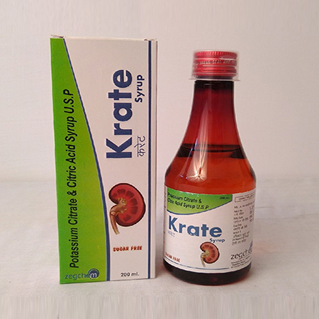 Product Name: Krate, Compositions of Krate are Potassium Citrate & Citric Acid Syrup U.S.P. - Zegchem