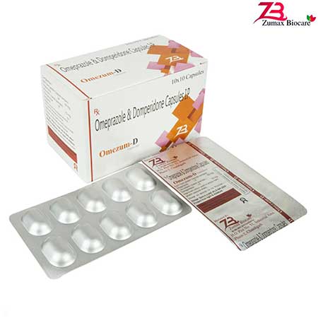 Product Name: Omezum D, Compositions of Omeprazole & Domperidone Capsules IP are Omeprazole & Domperidone Capsules IP - Zumax Biocare