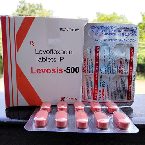 Product Name: Levosis 500, Compositions of Levofloxacin 500 mg are Levofloxacin 500 mg - Kinesis Biocare
